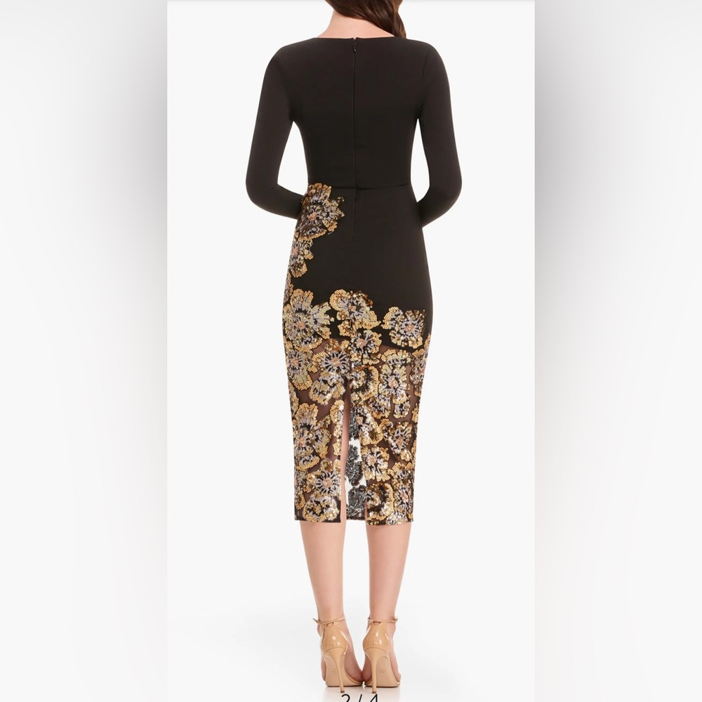 Dress the Population Mara Sequin Long Sleeve Midi Dress - Picture 2 of 6